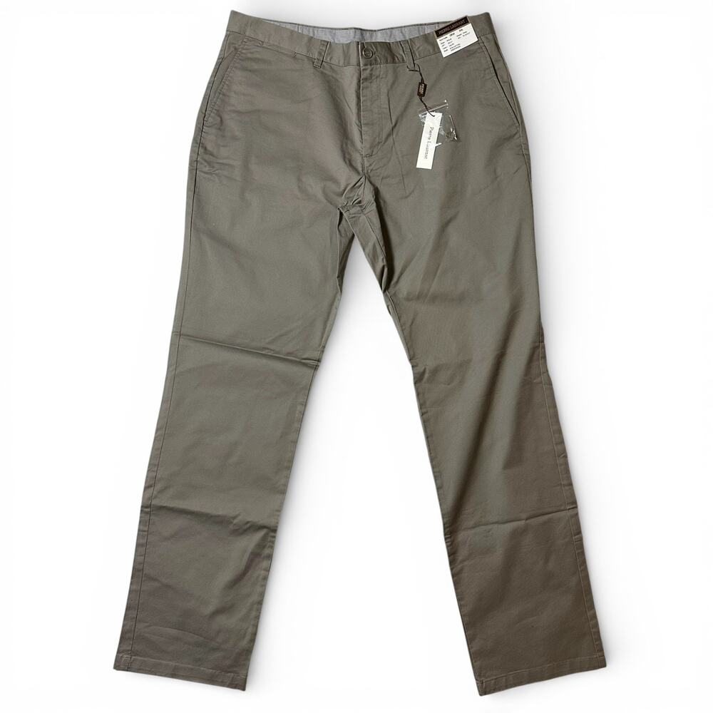 Pierre Laurant Peter Stretch Chino Pants Mens Size 38x34 Pewter Casual NWT